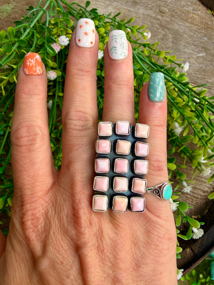Mega Pink Conch Checker Ring