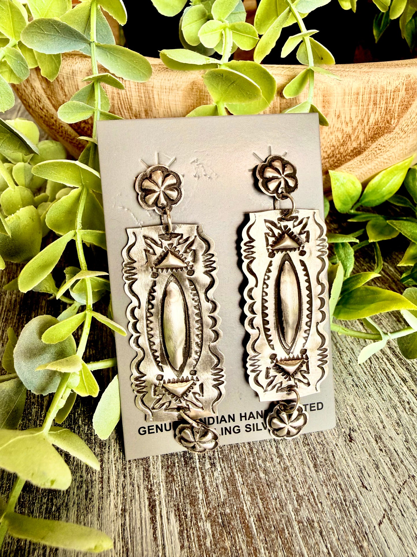 Leander Tahe ~ Sterling Stud Dangle Earrings