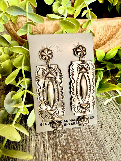 Leander Tahe ~ Sterling Stud Dangle Earrings