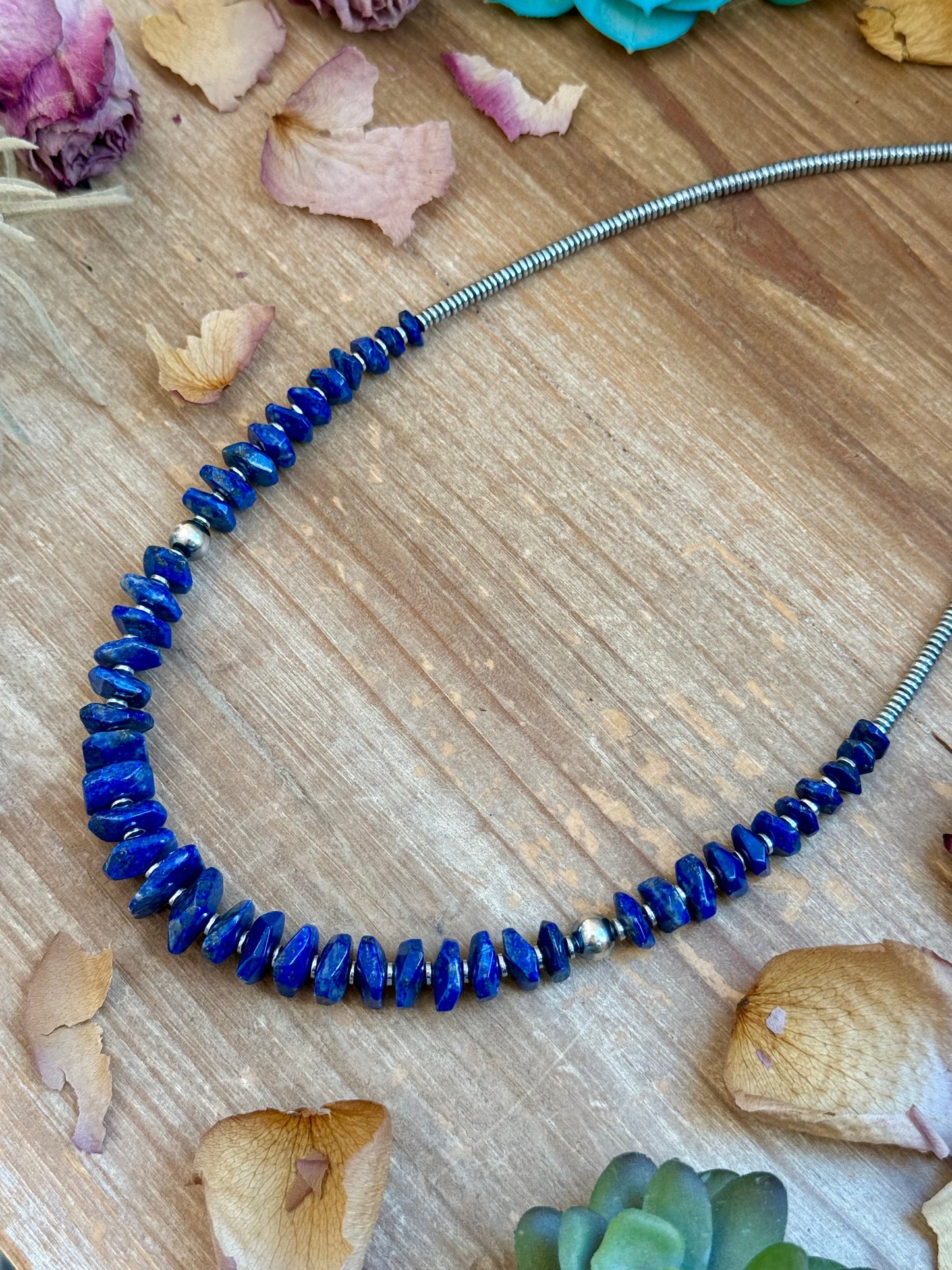 22” Graduated Lapis Necklace