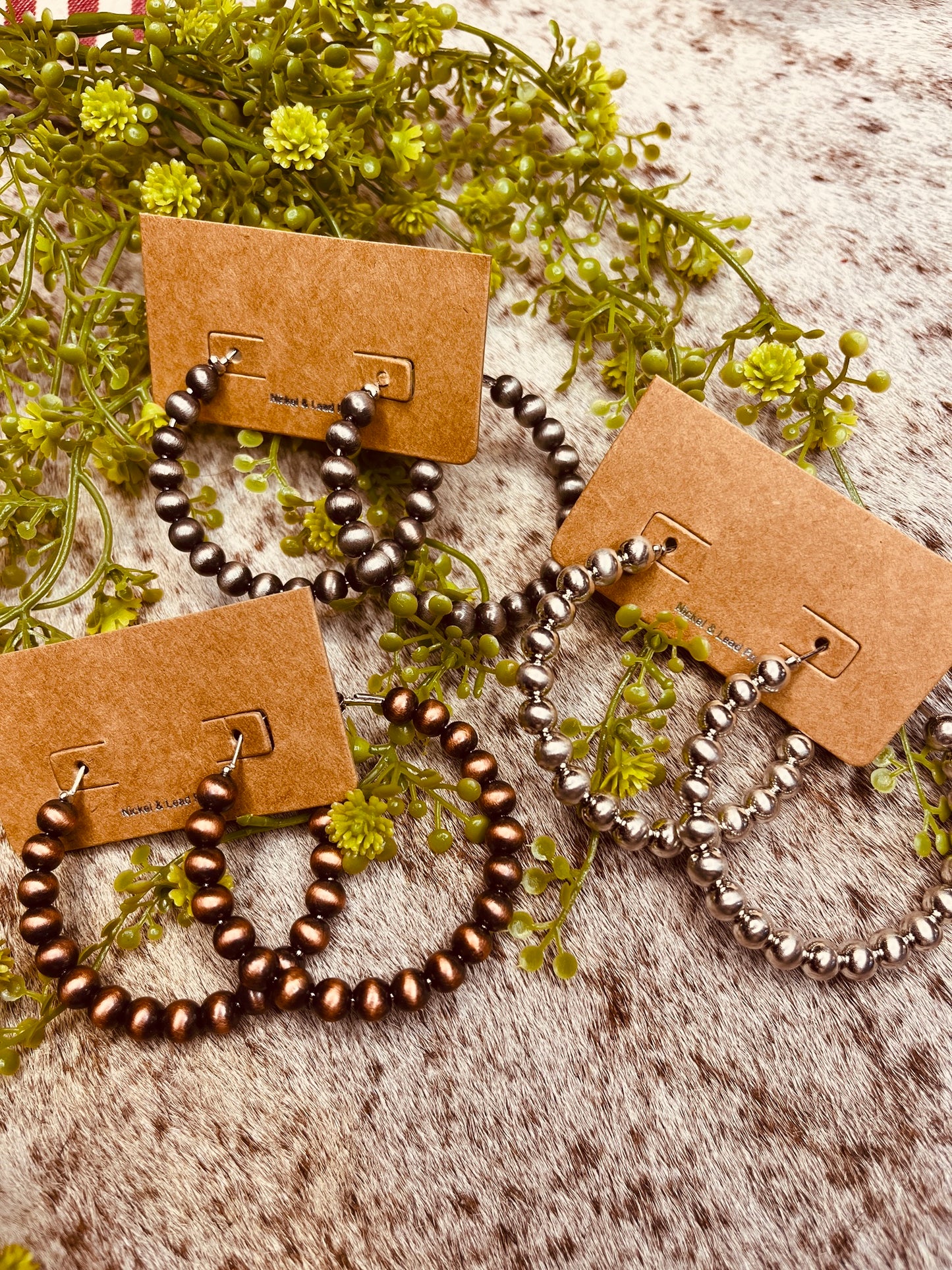Western Pearl Hoop Earrings