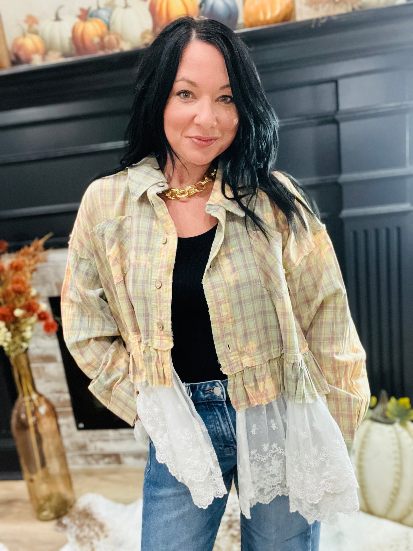 Laced Up in Plaid Bleached Flannel