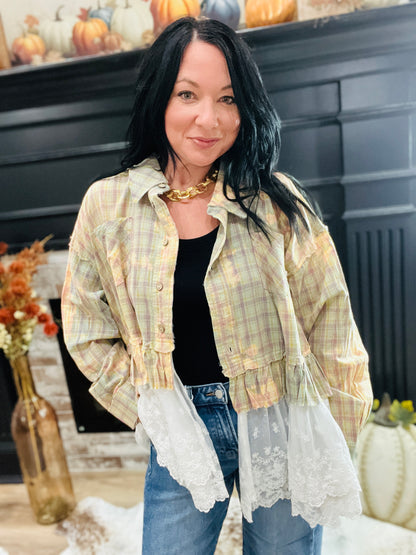 Laced Up in Plaid Bleached Flannel