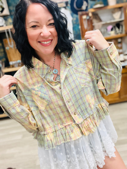 Laced Up in Plaid Bleached Flannel