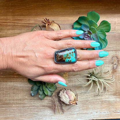 MJ Ring Trapezoid Turquoise Sterling Silver