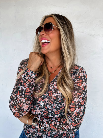 Floral Fontana Mesh Top
