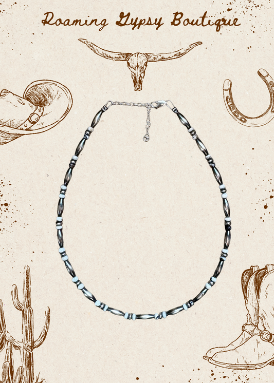 White Buffalo Torpedo choker Sterling Silver Pearls