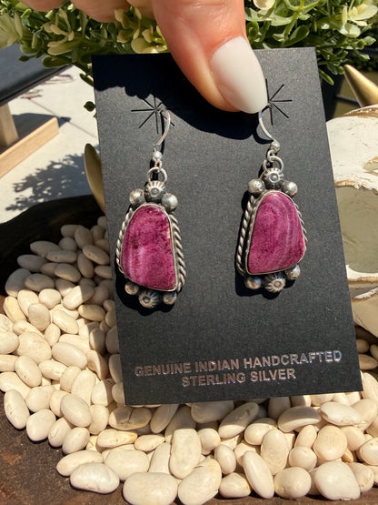 Augustine Large - Purple Spiny Oyster Dangle Earrings