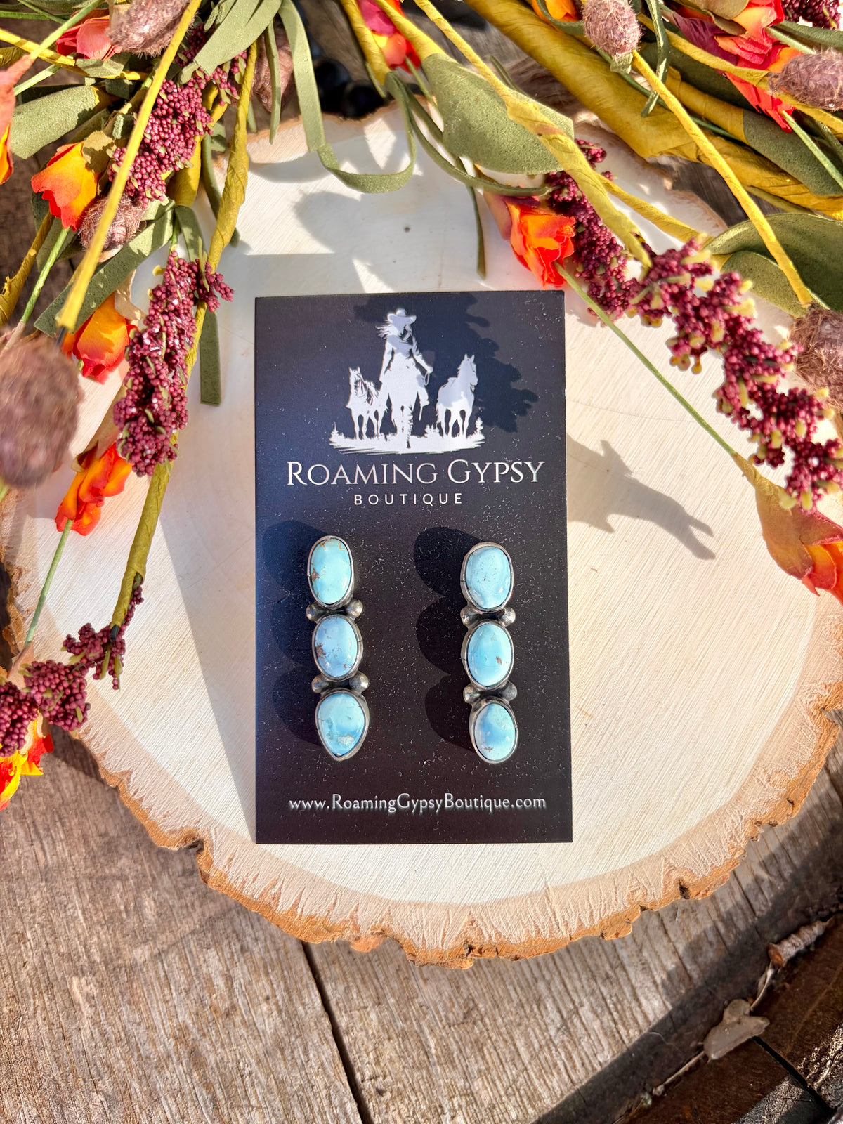 Golden Hill 3 Stone Earrings 2.0