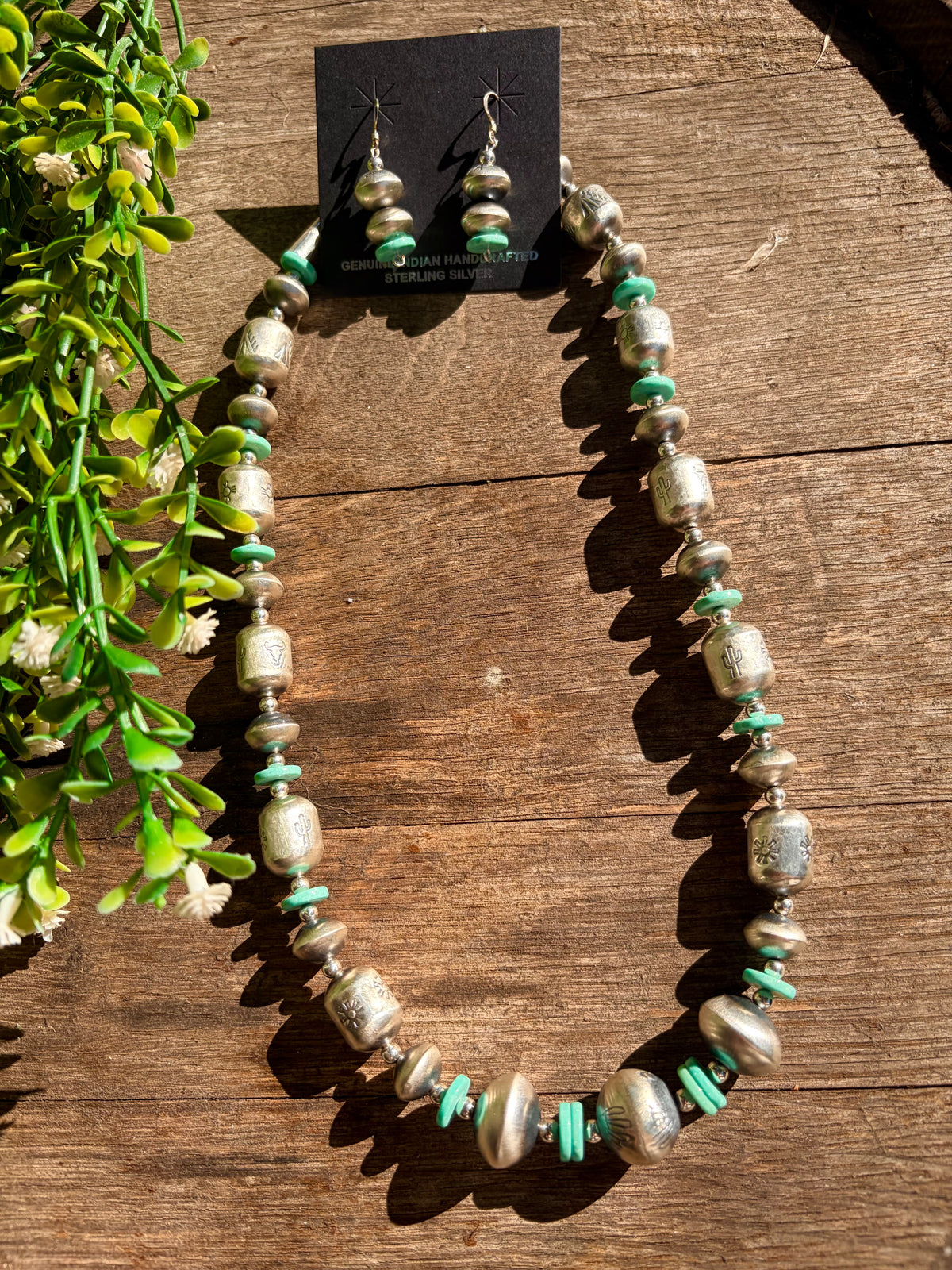 22" Navajo Pearl Set - Stamped TA