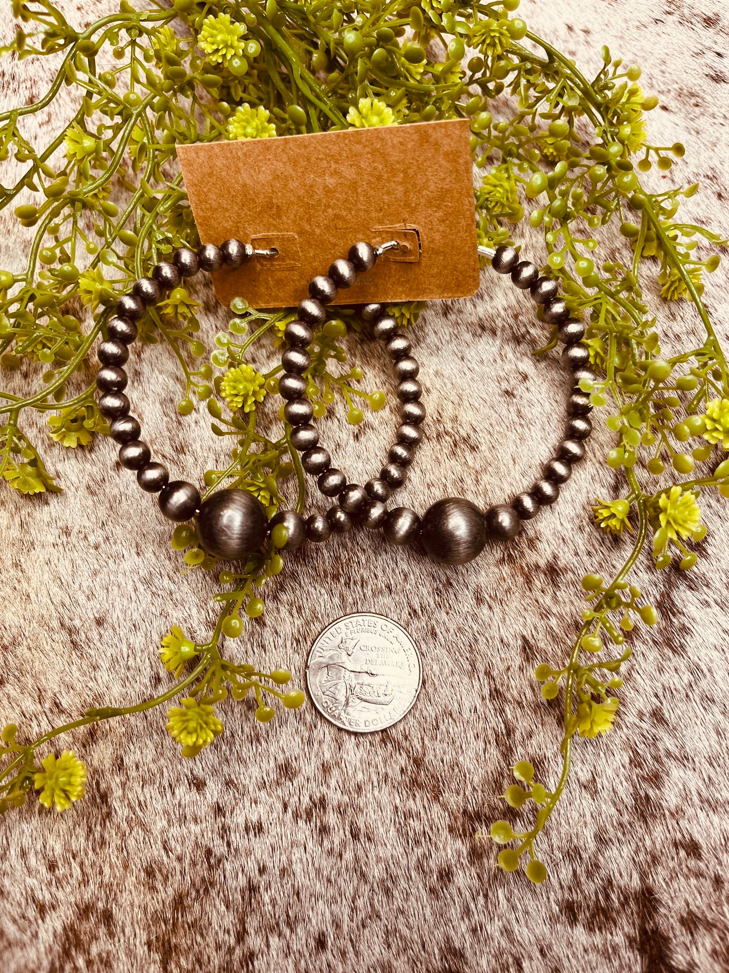 Western Pearl Hoop Earrings