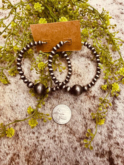 Western Pearl Hoop Earrings