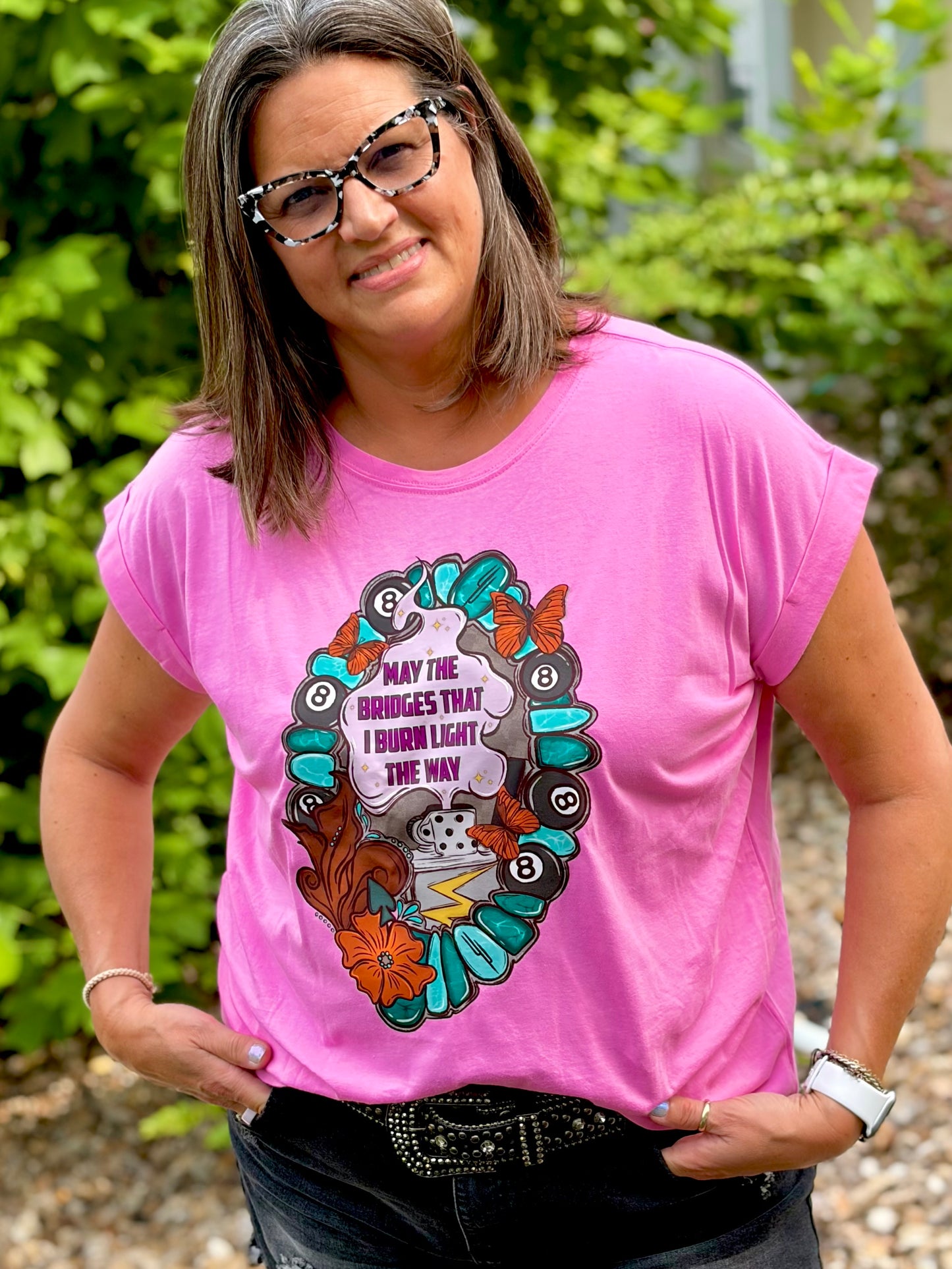 Pink Bridges That I Burn Tee