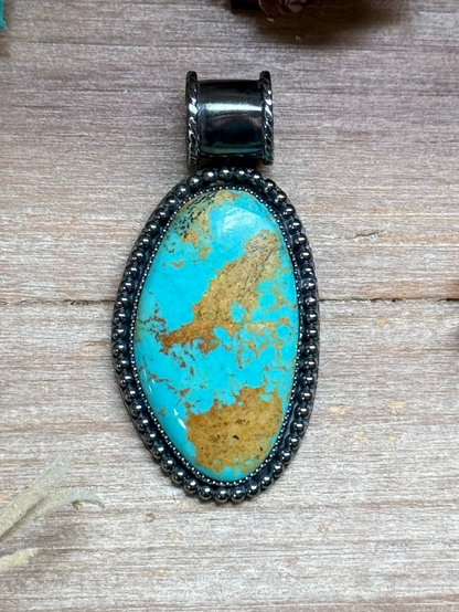 MJ Pendant - Big Blue FreeForm Pendant Fit 8mm