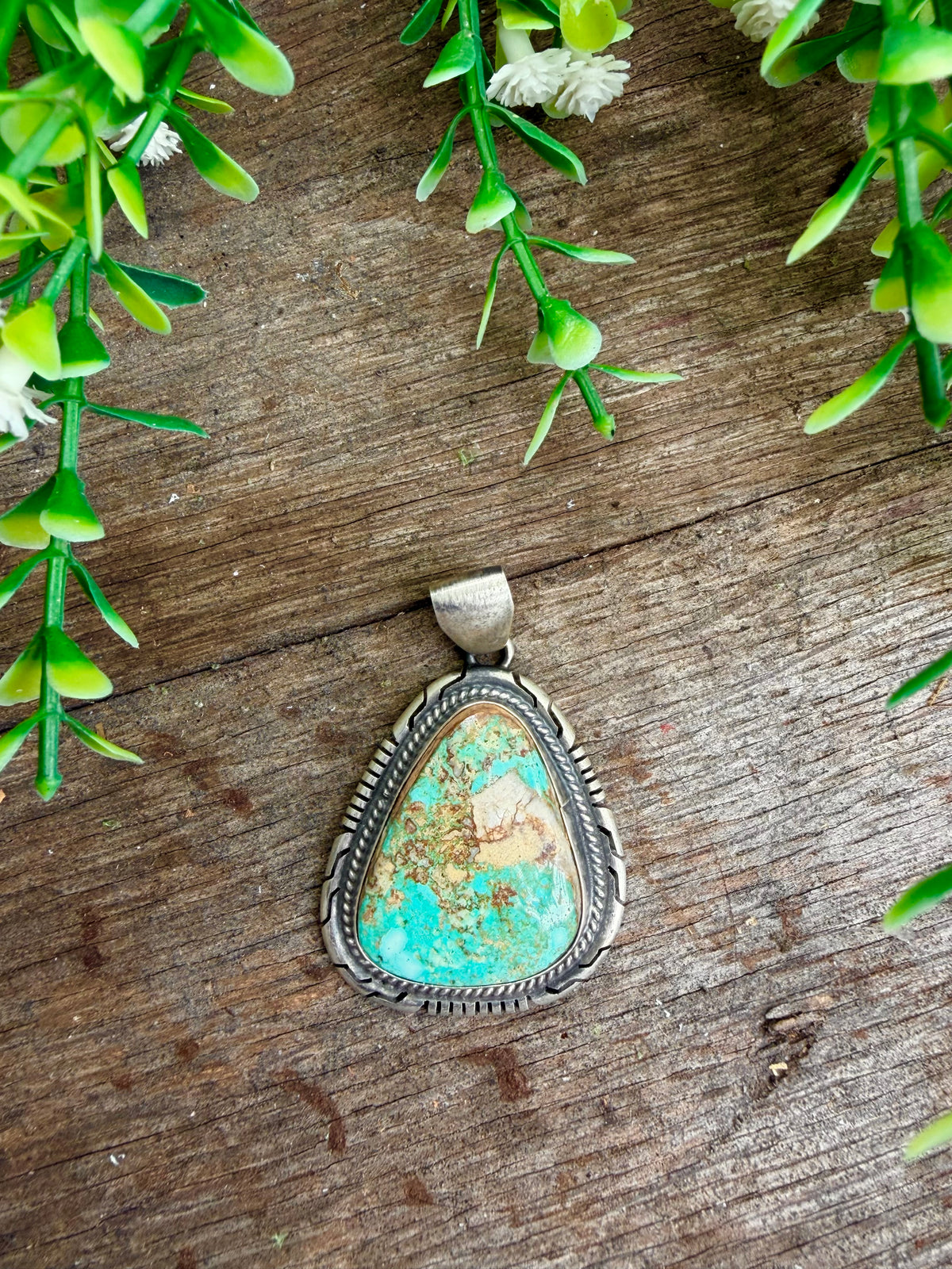 Kingman Turquoise Craze Matrix Pendant