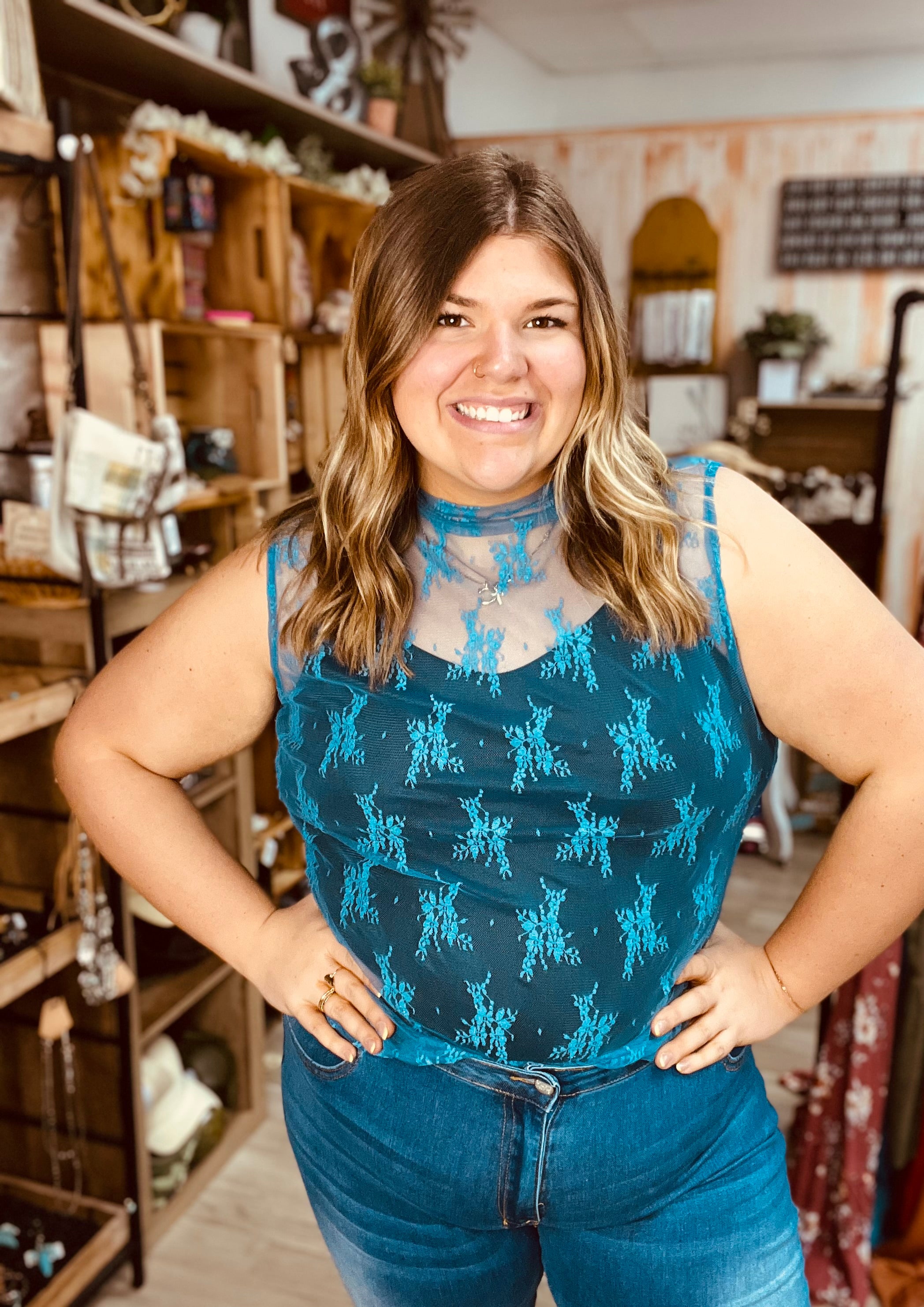 Spicy Sleeveless Lace Top