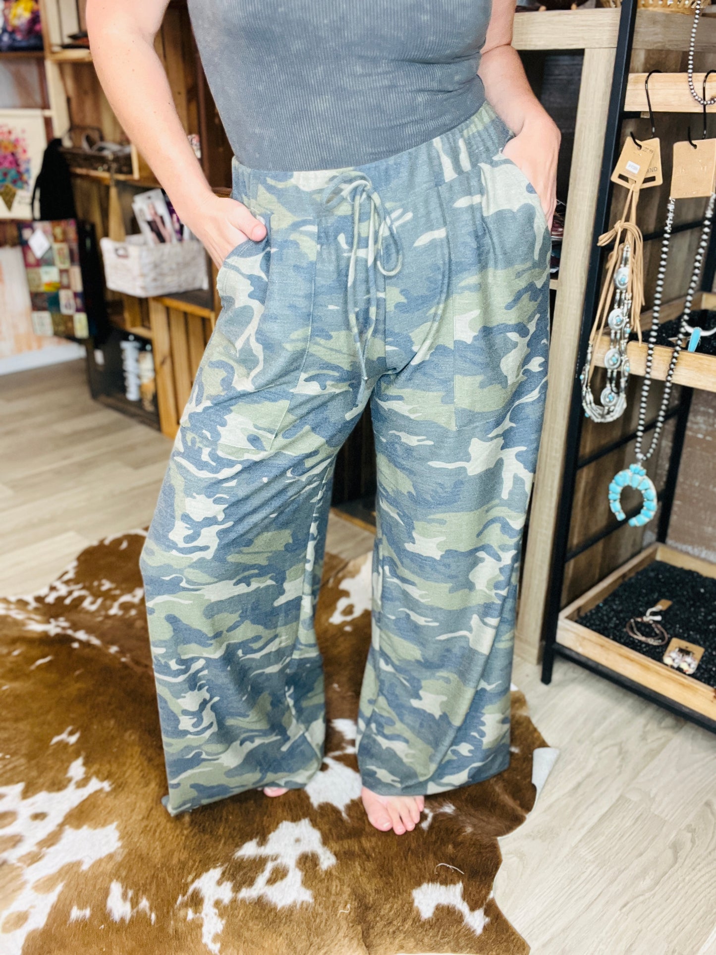 Haddie Camo Wide Leg Pants
