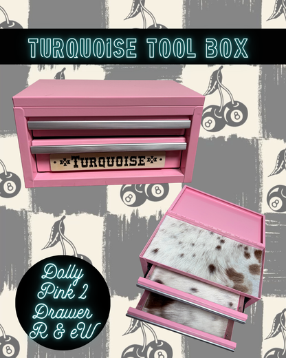 2 Drawer Turquoise Toolbox | Jewelry Organizer