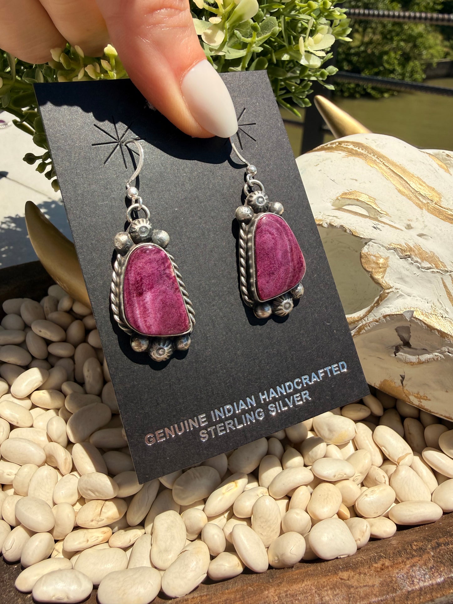 Augustine Large - Purple Spiny Oyster Dangle Earrings
