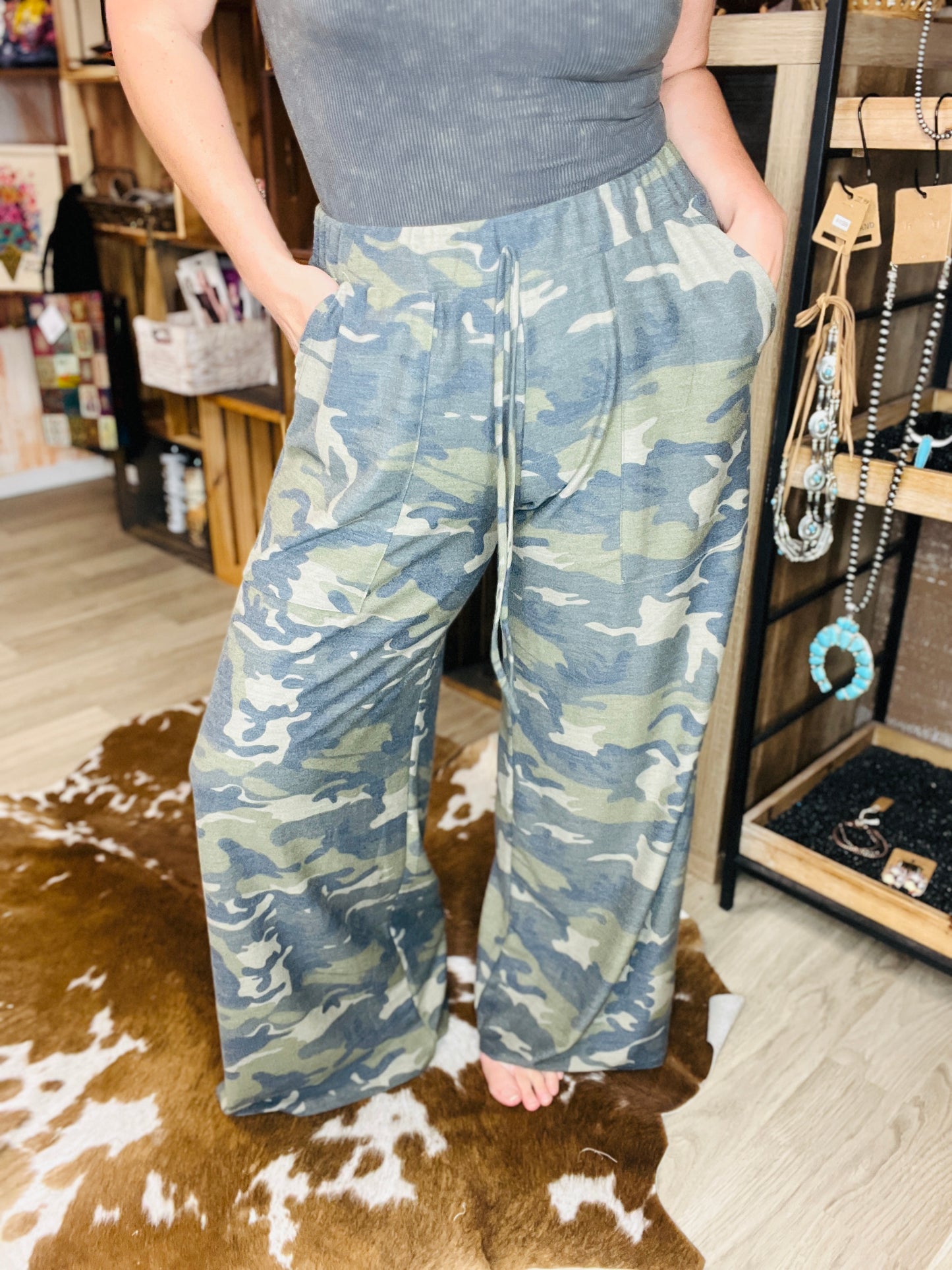 Haddie Camo Wide Leg Pants
