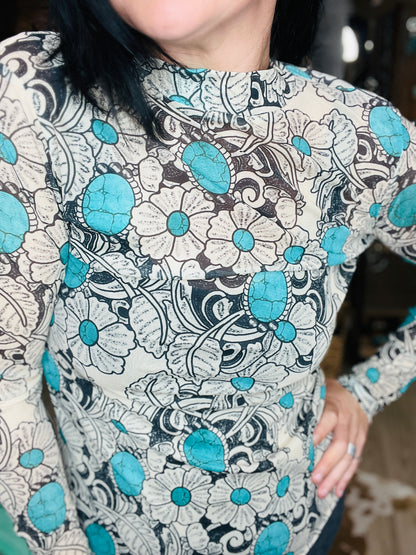 Tattoos On This Town Mesh Top