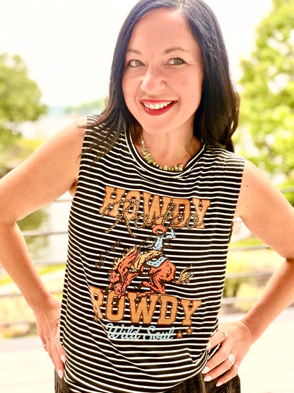 Howdy Rowdy Striped Tank Top