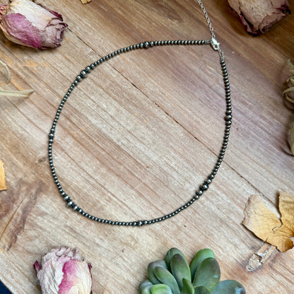 18 inch Graduated Sterling Silver Pearl Necklace