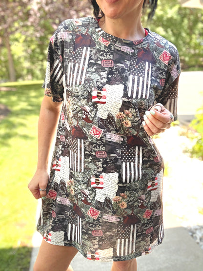 Camo Collage T-Shirt Dress