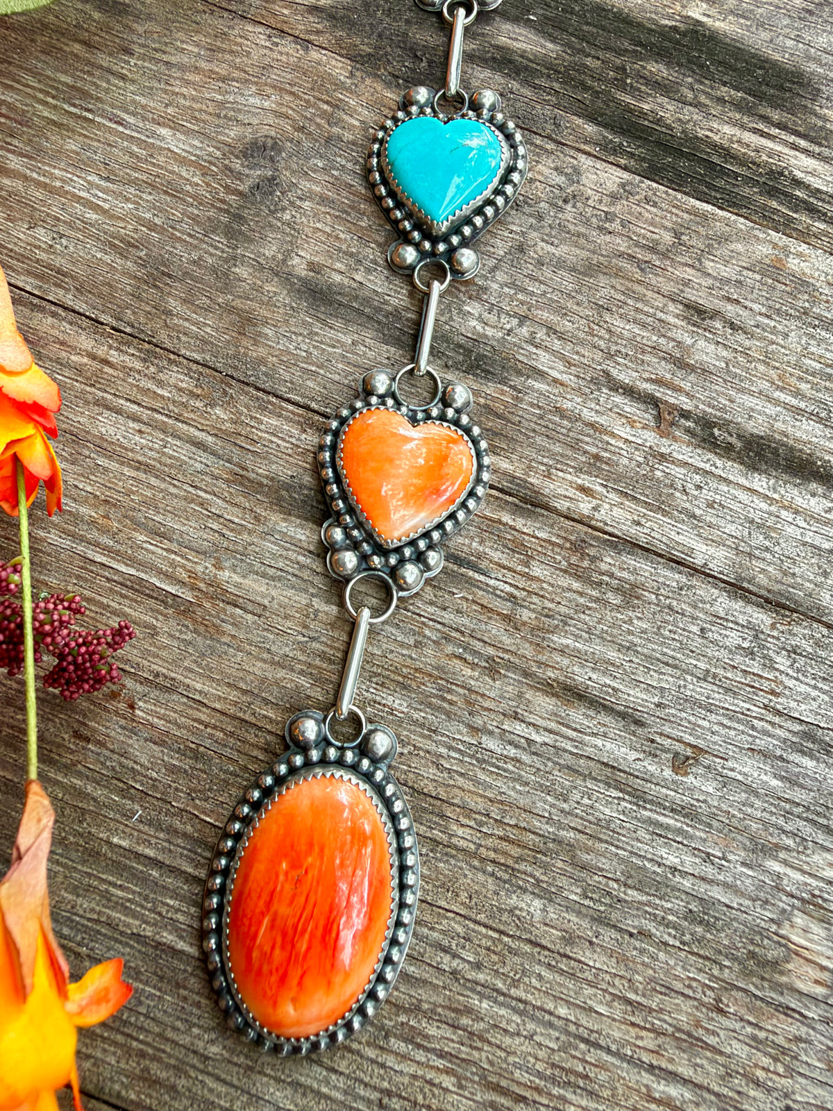 Ty Etsitty Falling Heart Lariat Necklace
