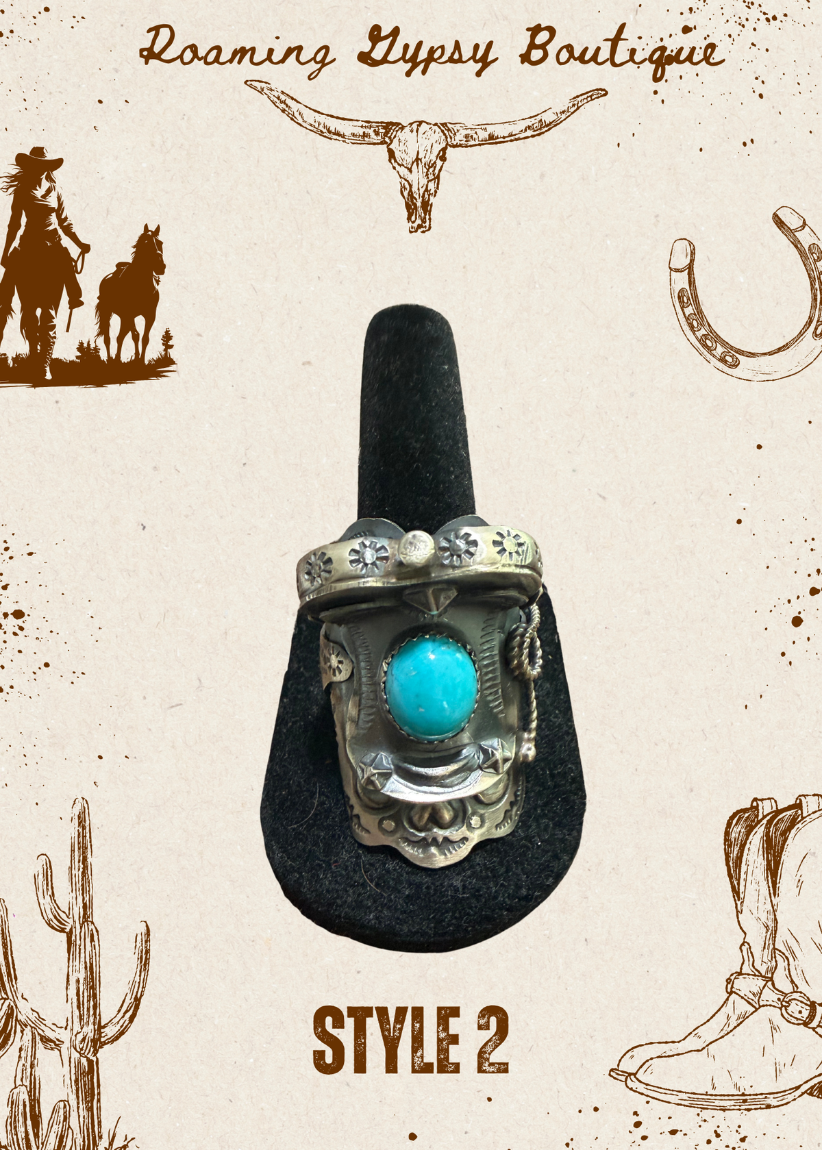 Tim Yazzie Adjustable Saddle Ring