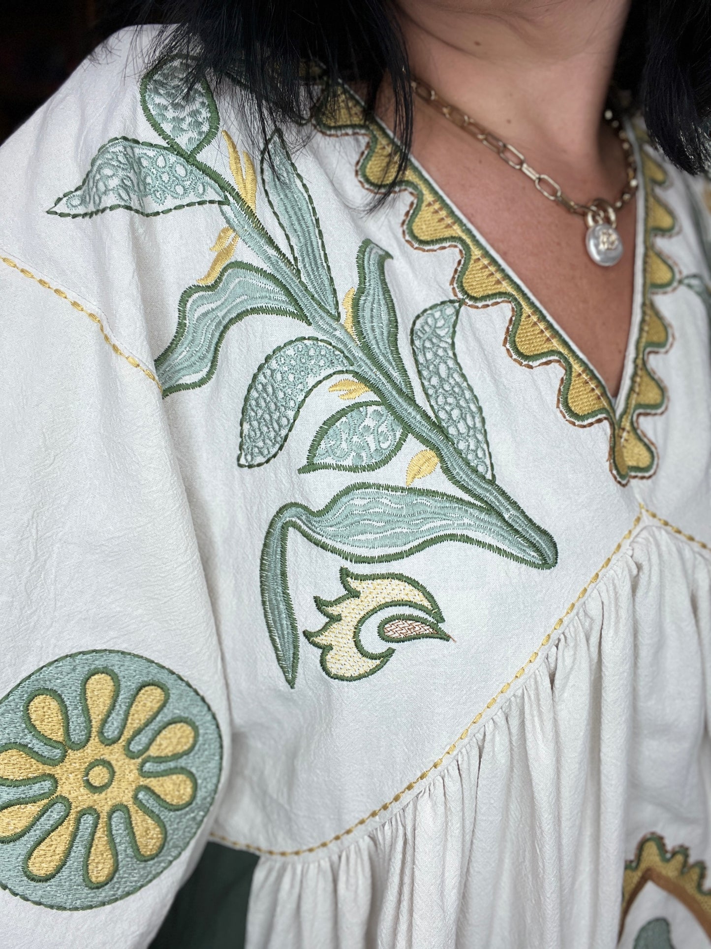 Garden Oasis Embroidered Mini Dress