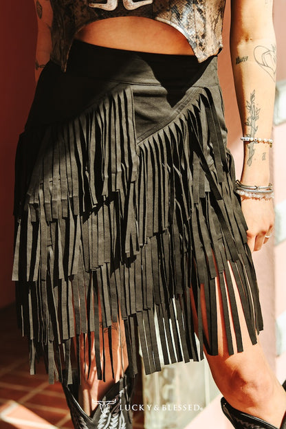 Black Widow Fringe Skirt