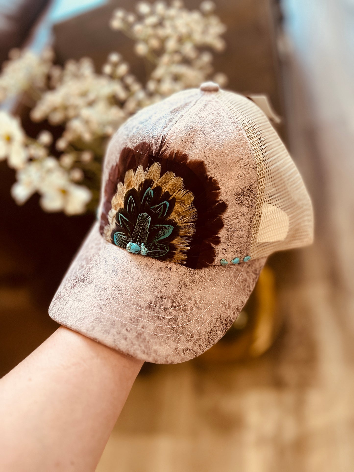 Gypsy Custom Feather Trucker Hat
