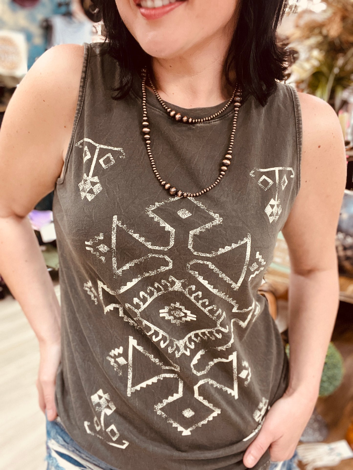 Gypsy Azteca Olive Tank