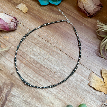16 inch Graduated Sterling Silver Pearl Necklace