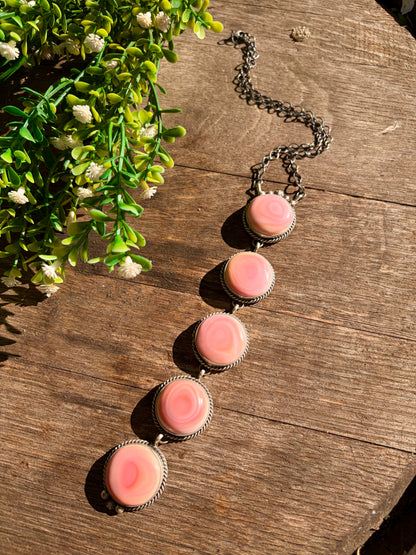 Vicky Hicks Pink Conch 5 Shell Lariat