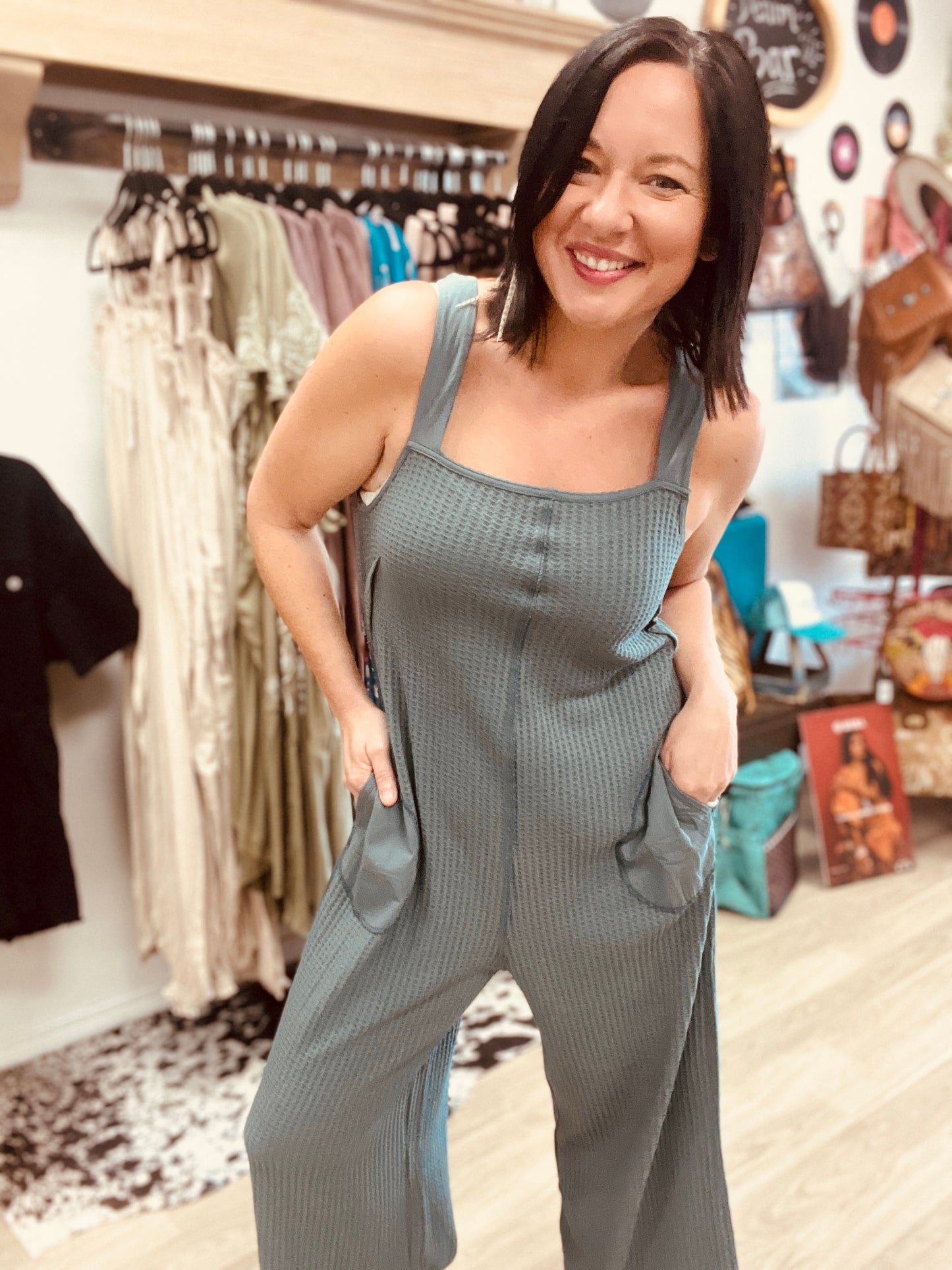Summer Waffle Knit Jumpsuit