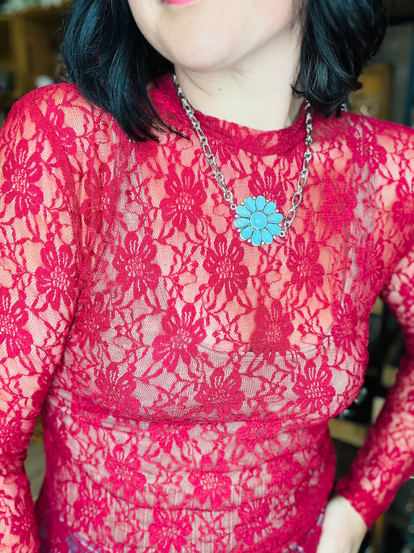 KC Red Lace Lover Top