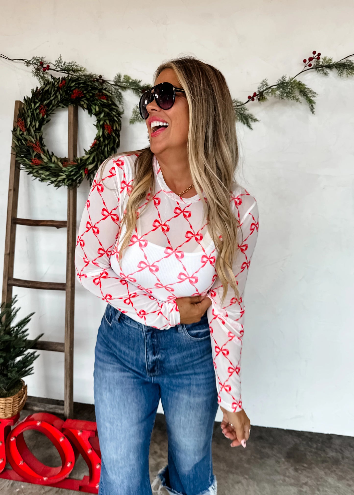 Holiday Classic Mesh Top