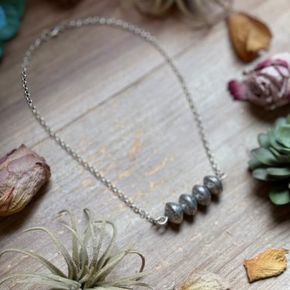 88 - Sterling Silver Mercury Dime Bar Necklace by Jason Ogg