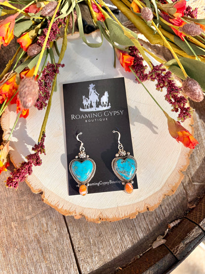 Kingman Spiny Heart Earrings