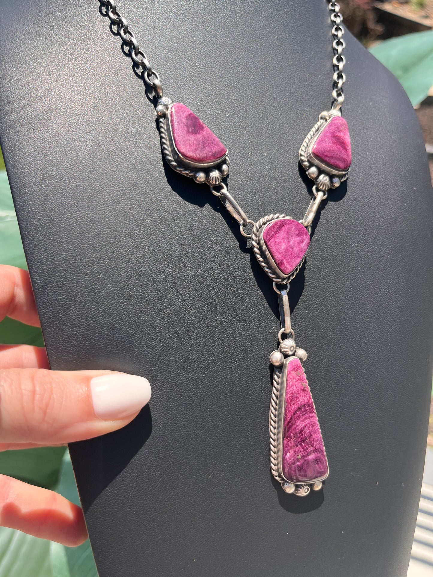 Augustine Largo - Purple Spiny Oyster Lariat Necklace