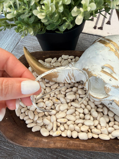 Alive Tahe - Stamped Slim Silver Cuff