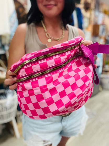 Gypsy Check Double Zip Bag