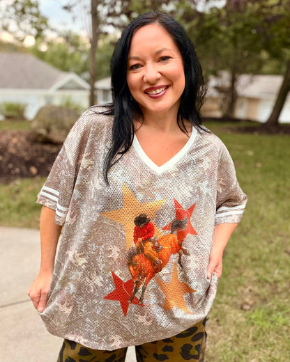 Camo VARSITY RODEO Jersey Tee