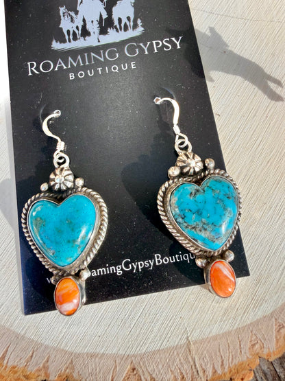 Kingman Spiny Heart Earrings