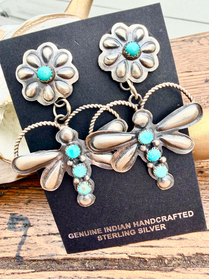 Gabriele Yazzie - Dragonfly Turquoise Earrings