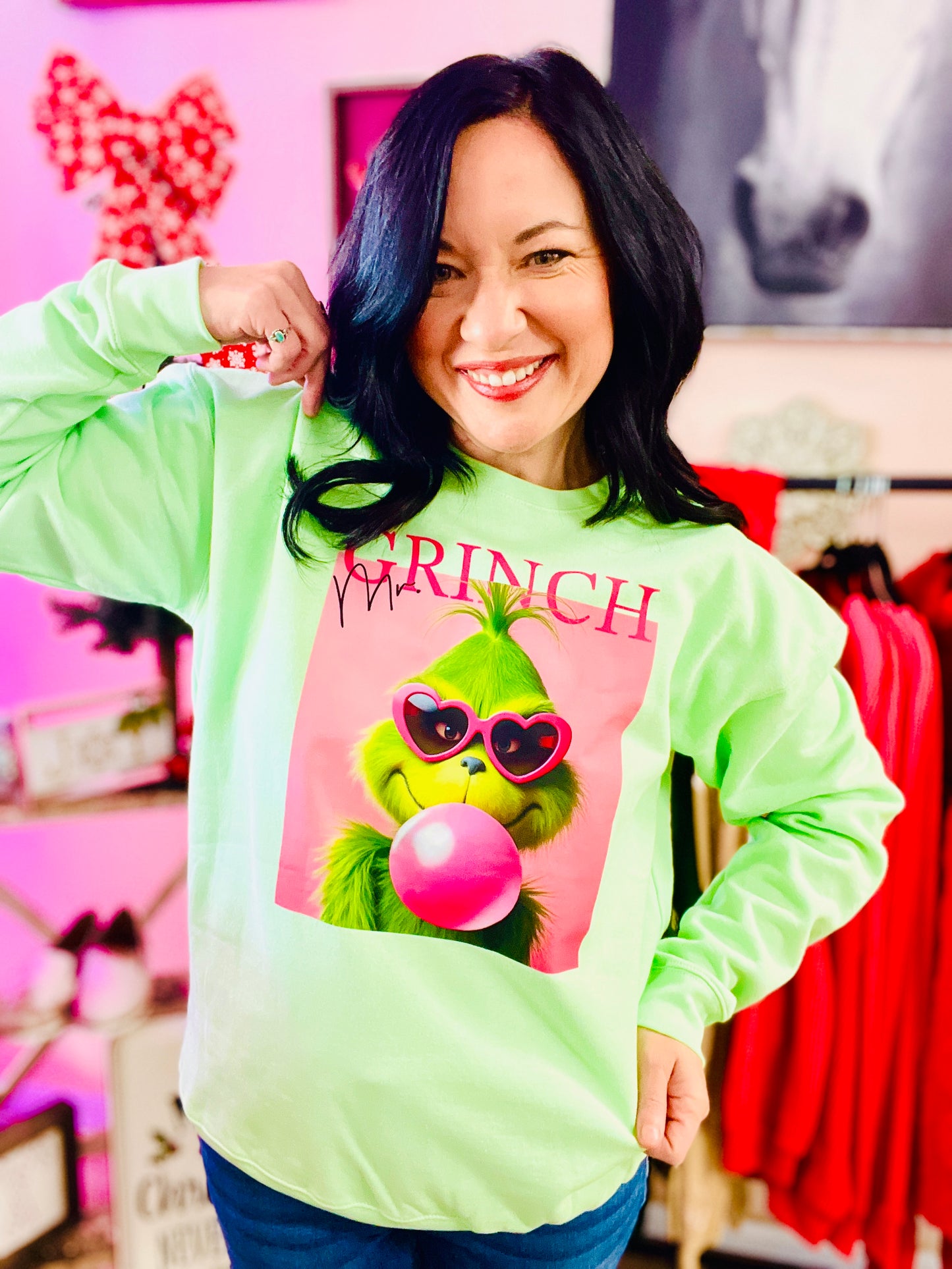 Mr. Grinch Bubblegum Sweatshirt