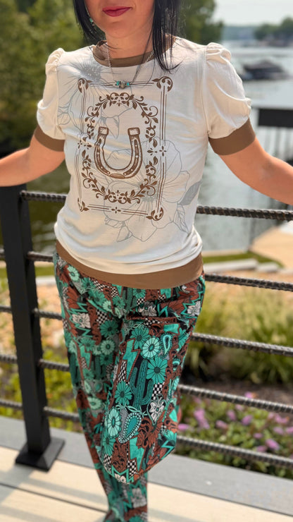 Sage & Horseshoe Tee