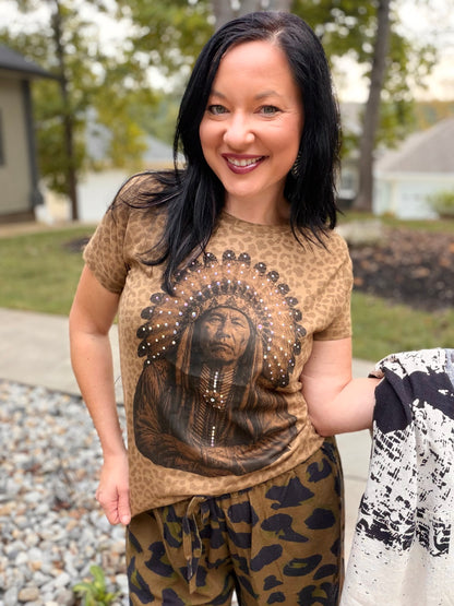 Bling Chief Leopard Tee